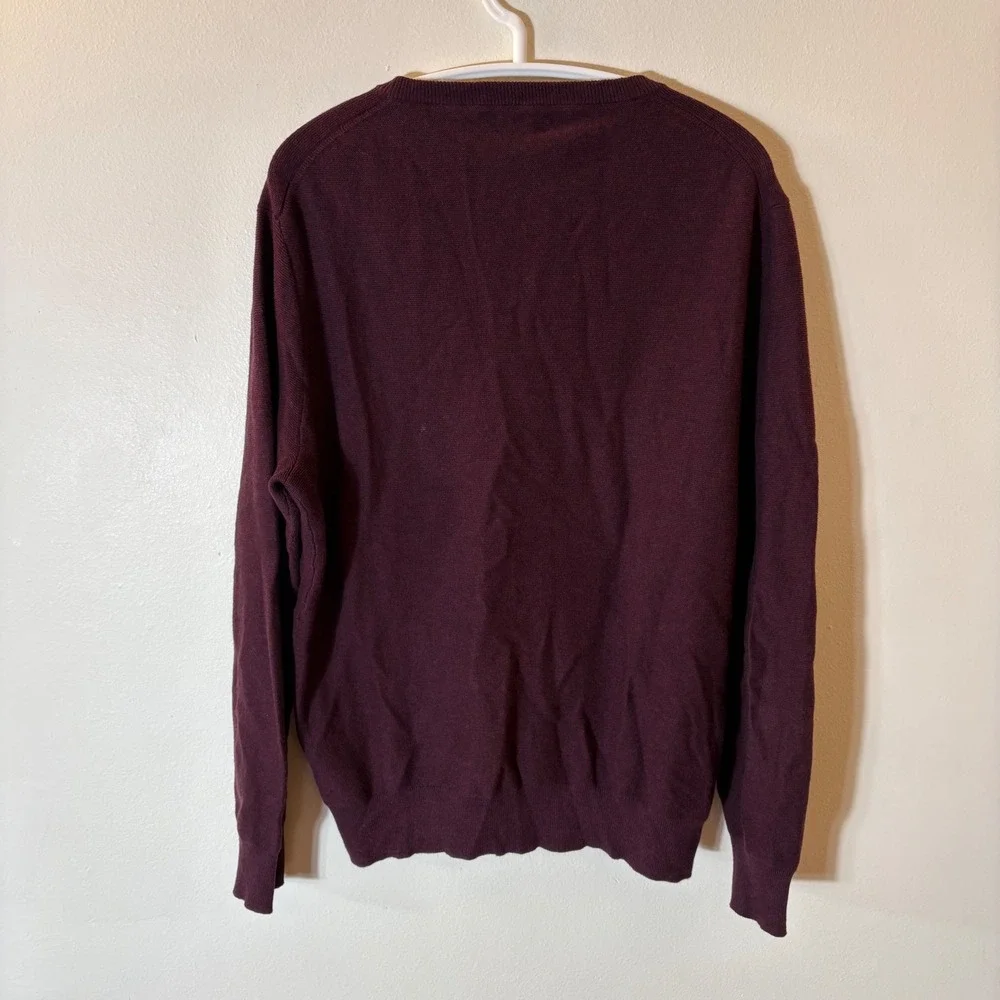 J. Crew Mens Burgundy 100% Cotton Crewneck Sweater‎ Size Medium